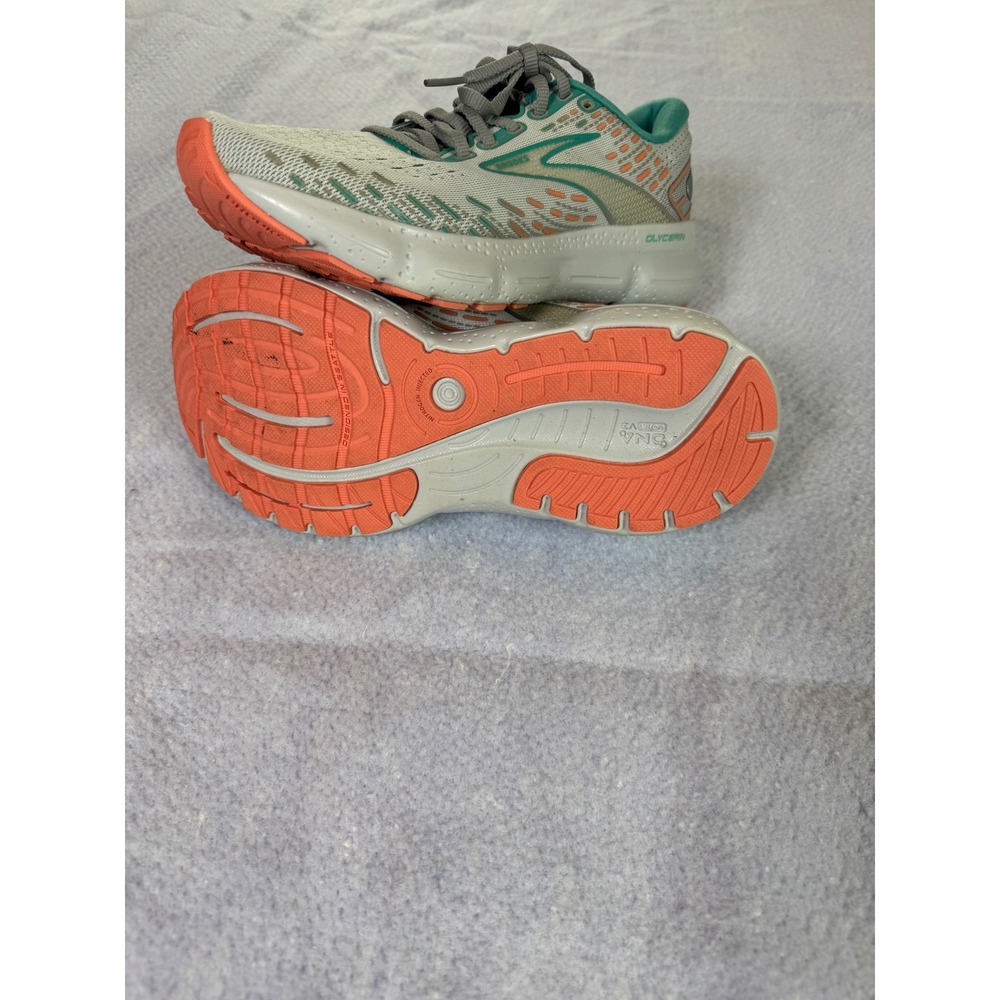 Brooks Glycerin 20 Womens Running Shoes Grey Teal Orange 1203691B061 Size 7‎